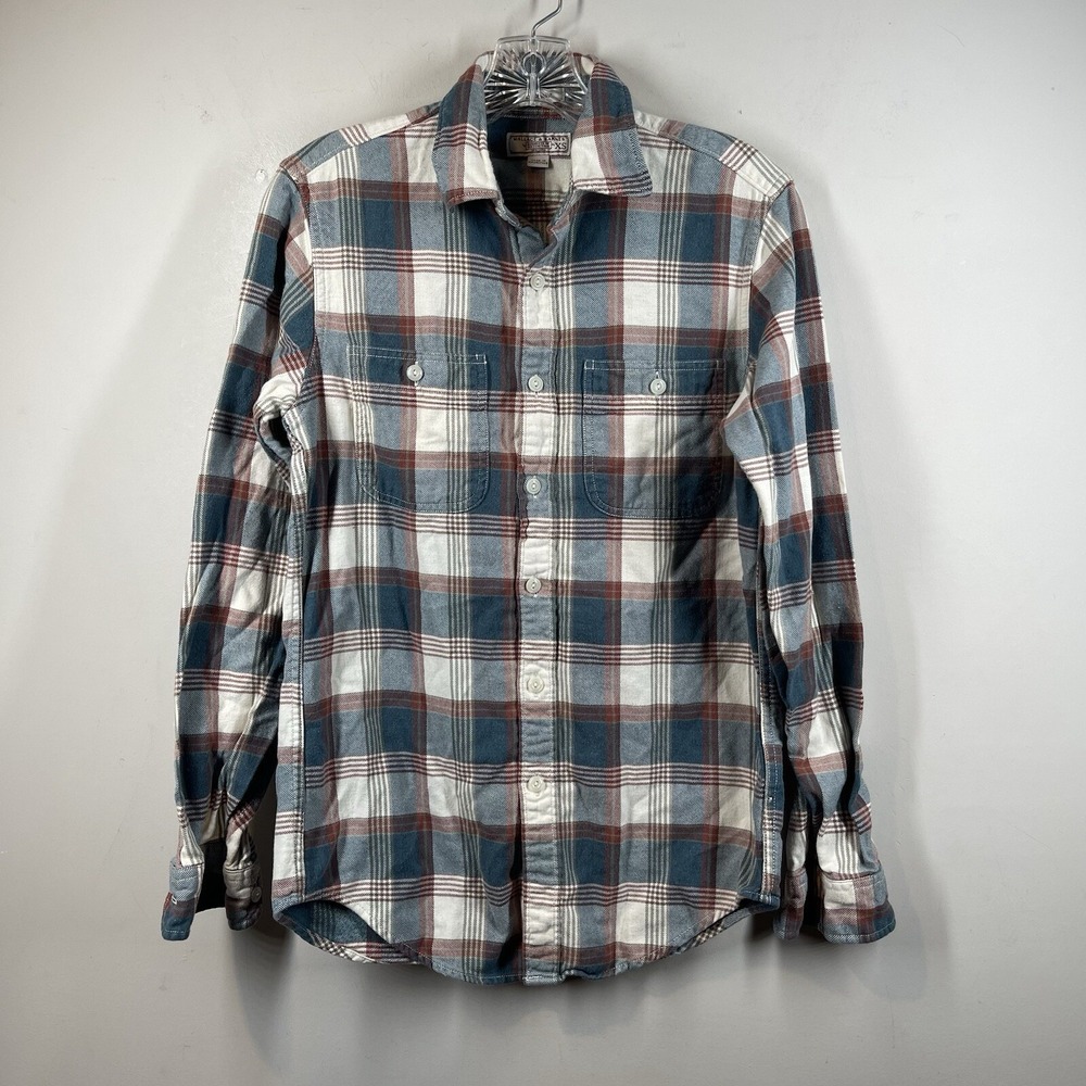 Vintage Wallace Barnes Shirt Mens Sz XS Plaid Flannel Long Sleeve Work Chore